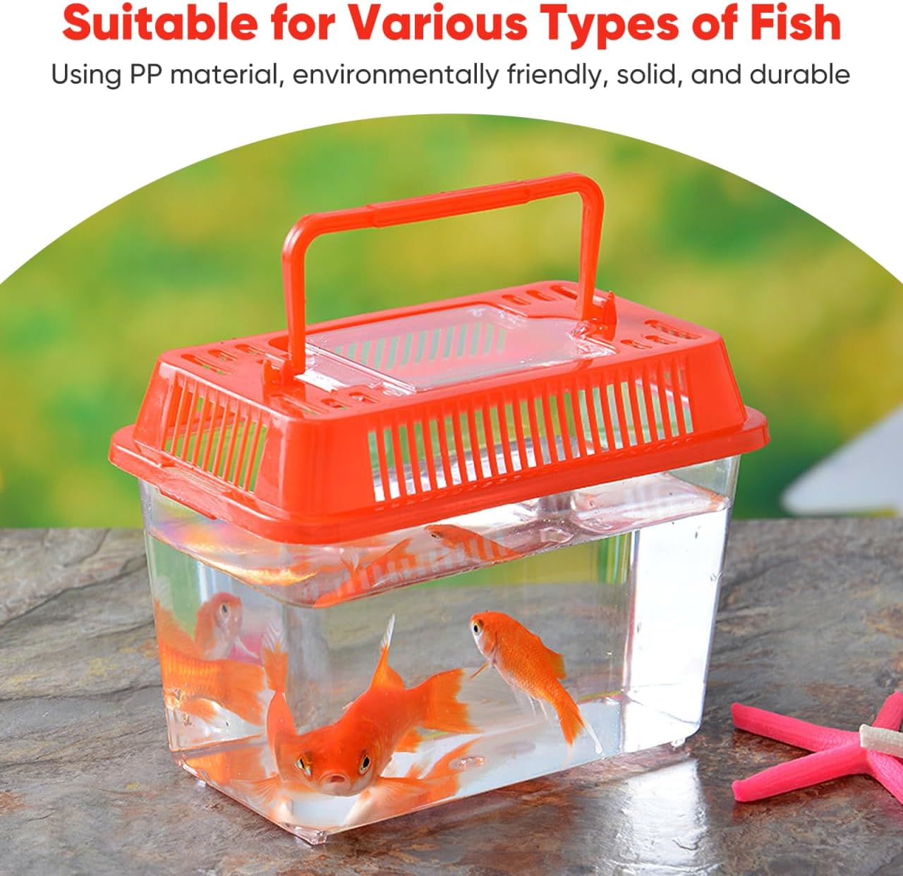 Mini Plastic Fish Tank, Small Portable Aquarium with Lid for Small Critters and Creatures Pet Fish Easy to Clean and Transparent Tank Design