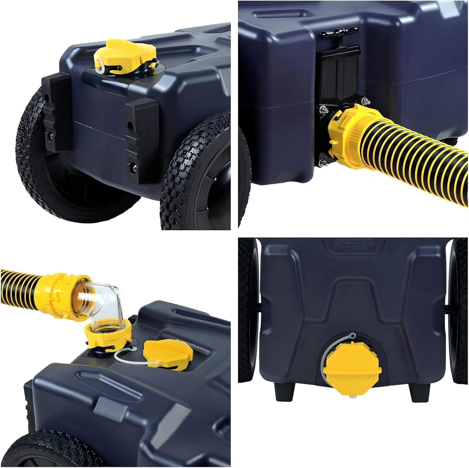 39 Gallon RV Portable Waste Tank 4 Wheel Tote Tank