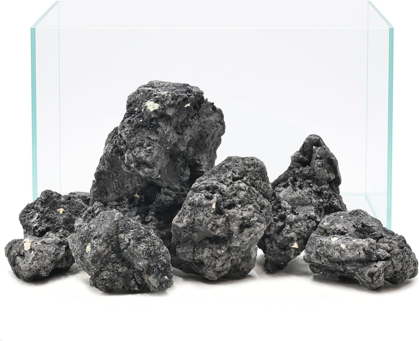 Volcanic Lava Rocks for Fish Tanks Bonsai Fire Pits Aquarium Rocks for Aquascaping,Terrariums,Bonsai,Garden Landscaping Decoration and Amphibian enclosures-10lb(4-7inches) 6-9pcs