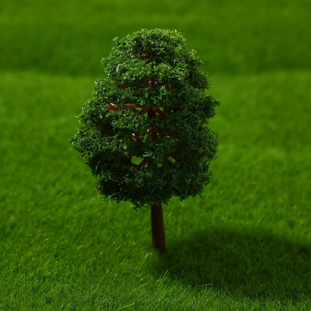 jojofuny Miniature Trees for Crafts - 20Pcs Mini Trees for Crafts, Train Scenery Railroad Architecture, Plastic Green Modle Plants for Diorama, 3.1" x 1.5"