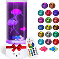 Jellyfish Lamp, Electric Jellyfish Lighting, Jelly Fish Tank Table Aquarium Lamp with 17 Colors, Floating Jelly Fish Night Light Present Decorations for Home, Office, Adult, Kids (White)
