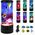 Toycol Bubble Fish Lamp,Artificial Aquarium Lamp with 7-Color Changing,Sensory Bubble Tube Light with 6 Fake Fish Moving,Mood Night Light,Great Gift for Kids & Adults,Decor for Home Office Bedroom