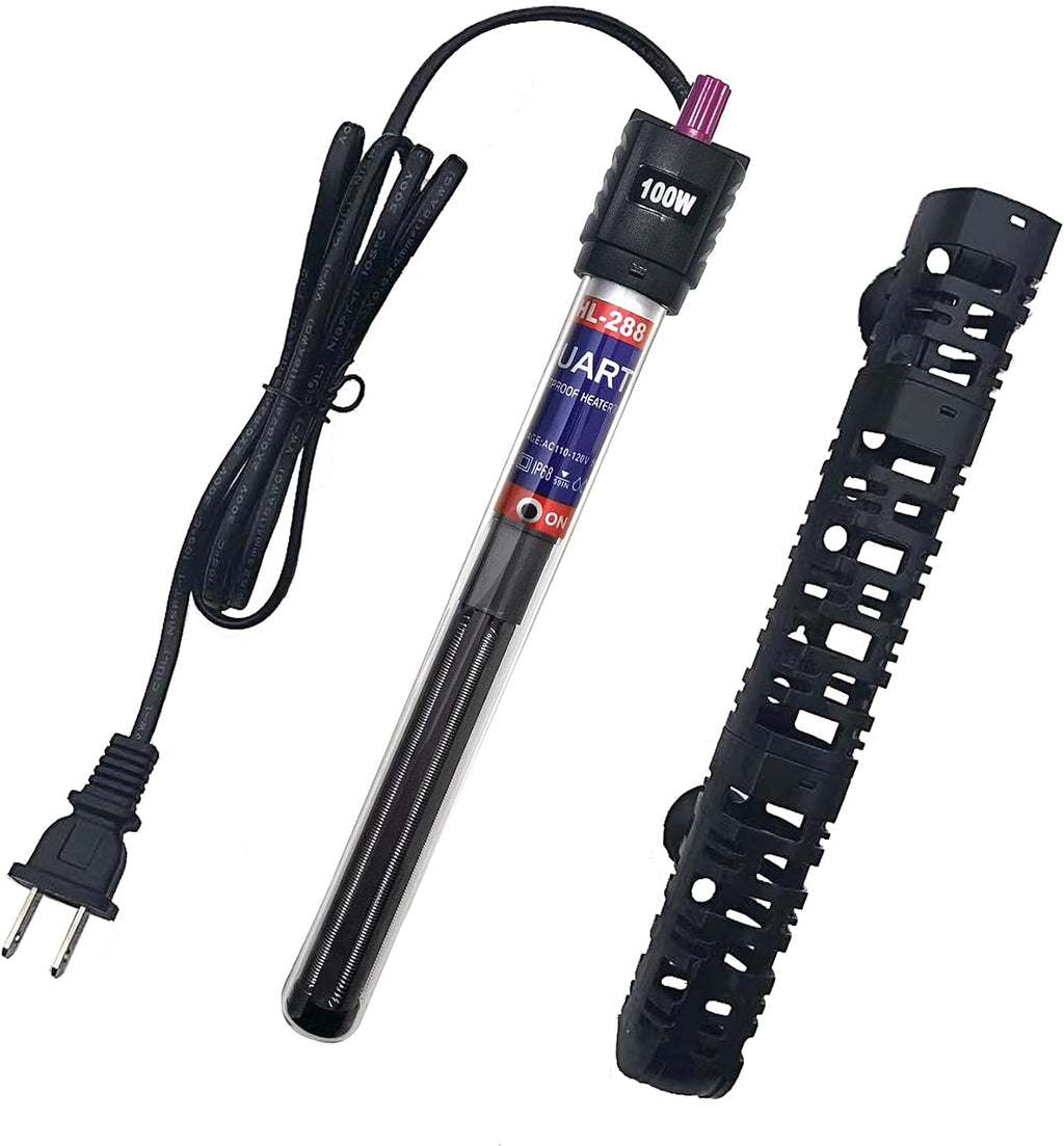 Aquarium Heater 100W/300W/500W Fish Tank Heater Submersible Auto Thermostat Turtle Tank Heater 10-90 Gallon with Protective Sleeve and 3 Suckers