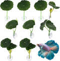 Betta Hammock & Fish Toys Set, 9pcs Betta Leaf Hammock Suction Cup Design Fish Tank Aquarium Decoration Fish Leaf Pad, Natural Habitat for Sleeping Resting Hiding Playing Breeding Spawn