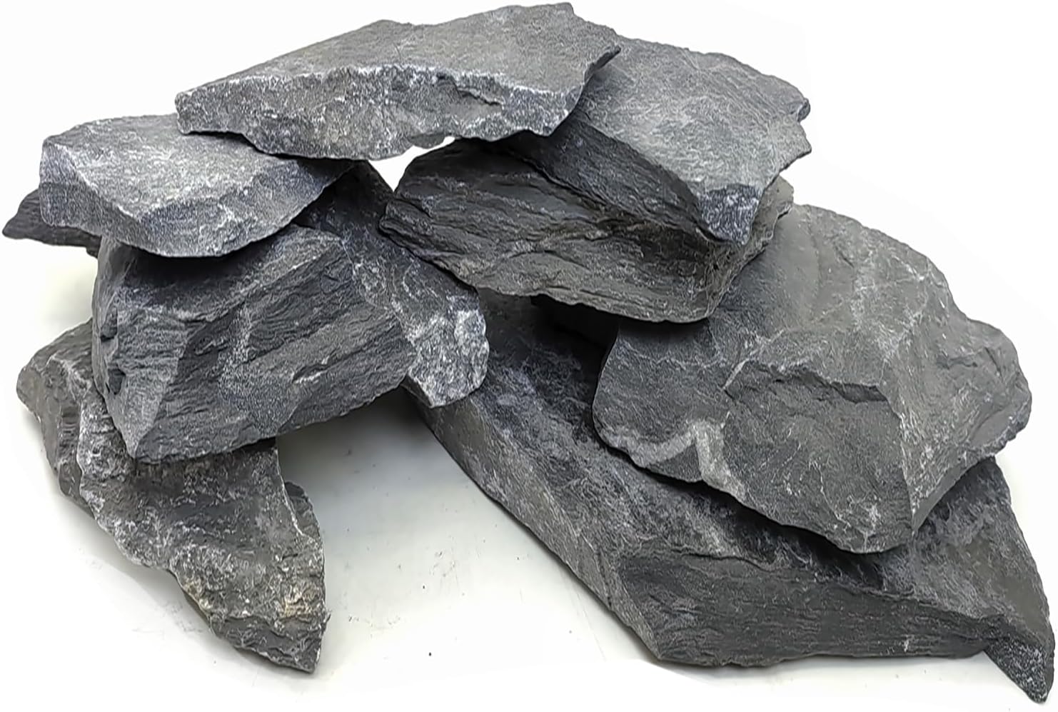 PINVNBY Natural Slate Rock 5lb PH Neutral Aquarium Rocks Aquariums Stones for Aquascaping, Landscaping Model, Reptile & Amphibian Enclosures, Tank Decoration