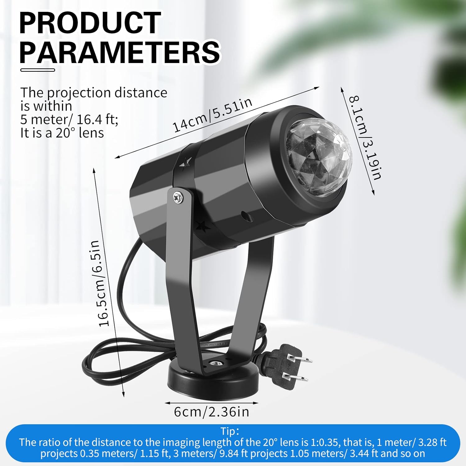 6 Pcs Water Effect Projector Light Christmas LED Ocean Wave Projector Water Wave Effect Night Light 360 Degree Rotating Room Lamp Lighting for Bedroom Under Sea Wedding Party Decoration (Blue)