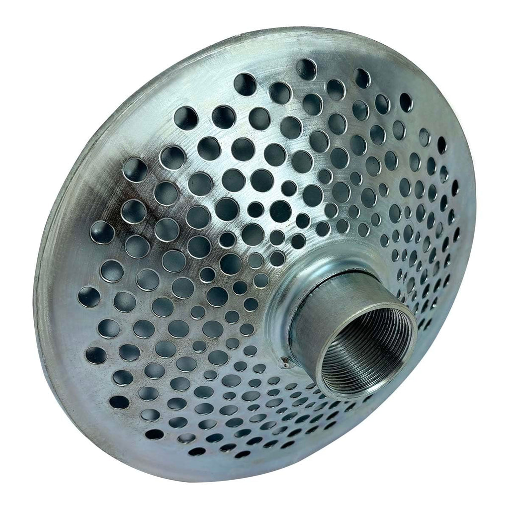 Gloxco 1-1/2" Skimmer Suction Strainer, Top Hole, Zinc Plated Steel (STR-SKTH150)