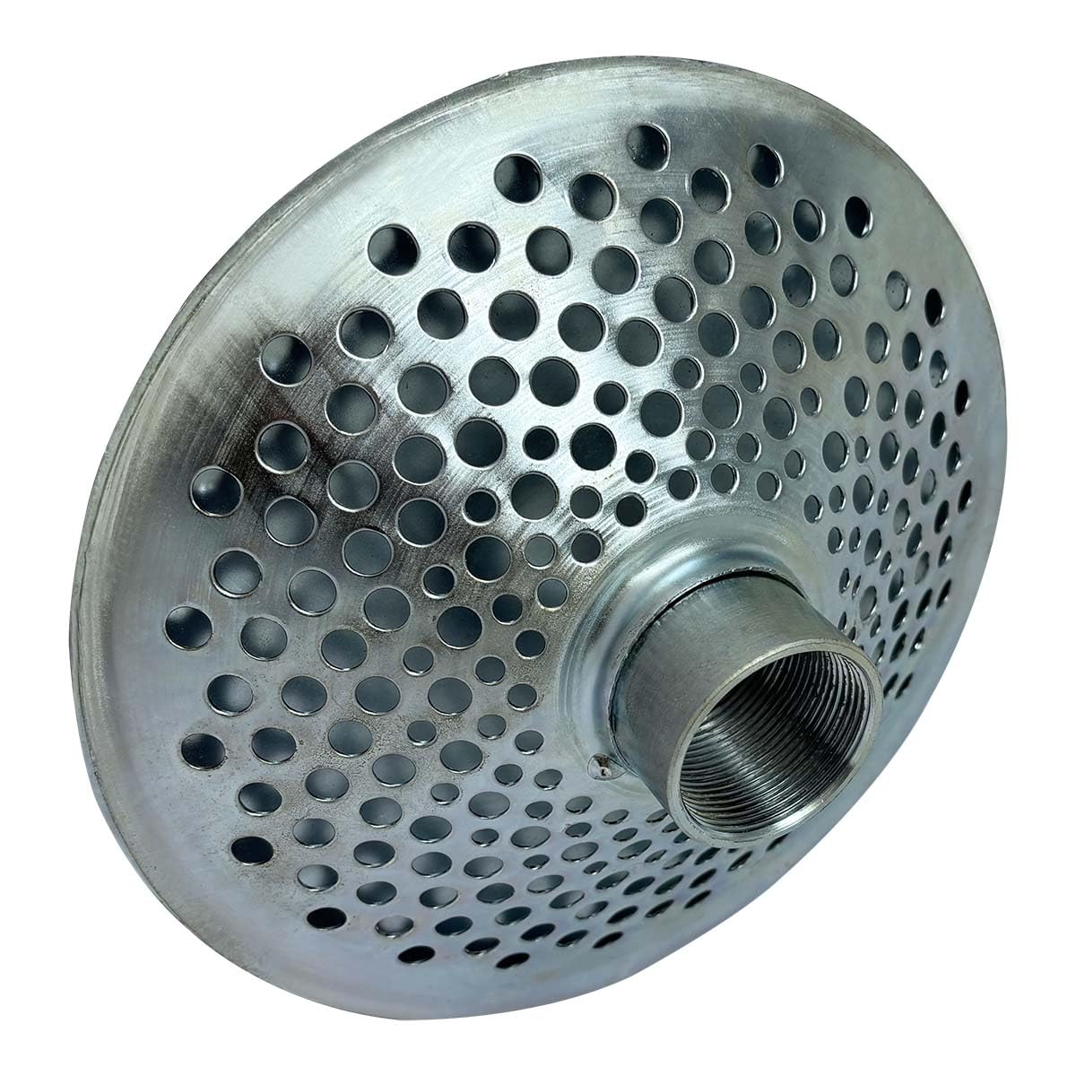 Gloxco 1-1/2" Skimmer Suction Strainer, Top Hole, Zinc Plated Steel (STR-SKTH150)