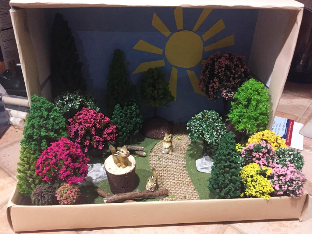 29pcs Mixed Model Trees, 1.5-4.8 inch(4-12 cm), OrgMemory Fruit Trees, Ho Scale Trees, Model Train Scenery, Architecture Trees, Flower Trees with No Bases