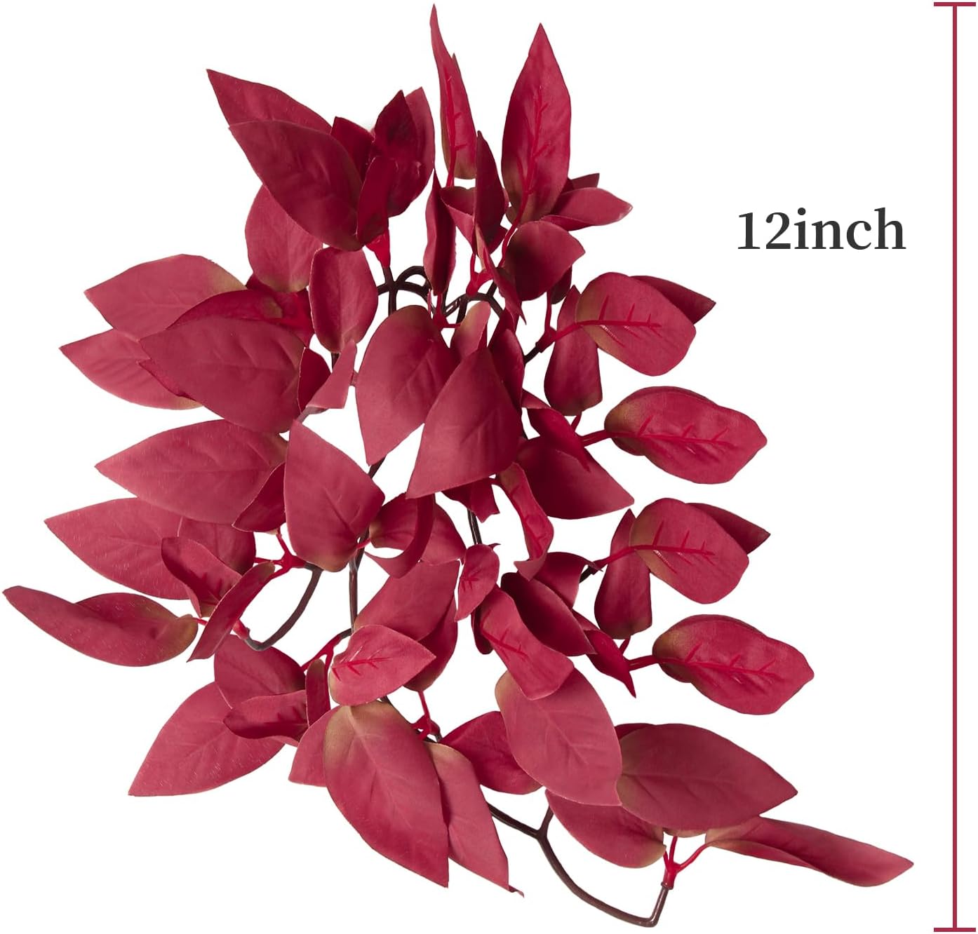 Dsoar Aquarium Artificial Plant Reptiles Plants with Suction Cup for Terrarium Fish Tank Landscape Decoration Hanging Silk Red Leaves Plants