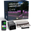 LEONLITE Alter-Link Series 8-Pack RGBCW 7 Inch LED Hardscape Lighting, Bi-Flow Controller Included, 12V-15V AC Smart Low Voltage Hardscape Lighting, 1800K-5000K Color Changing Retaining Wall Lights