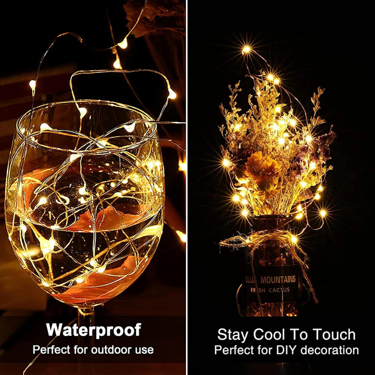 Upgraded 4 Pack 33Ft 100 LED Fairy Lights Battery Operated with Timer, Waterproof LED String Lights Outdoor Indoor, Battery Twinkle Lights for Christmas, Bedroom, Classroom, Parties, Wedding, Decor