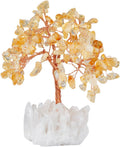 mookaitedecor Citrine Crystal Tree, Quartz Cluster Rock Crystal Base Bonsai Money Tree for Wealth and Luck