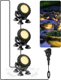 T-SUN Pond Lights LED Underwater Warm White IP68 Waterproof Submersible Fountain Lights Outdoor Spotlight for Fish Pond Garden Yard Aquarium Pool