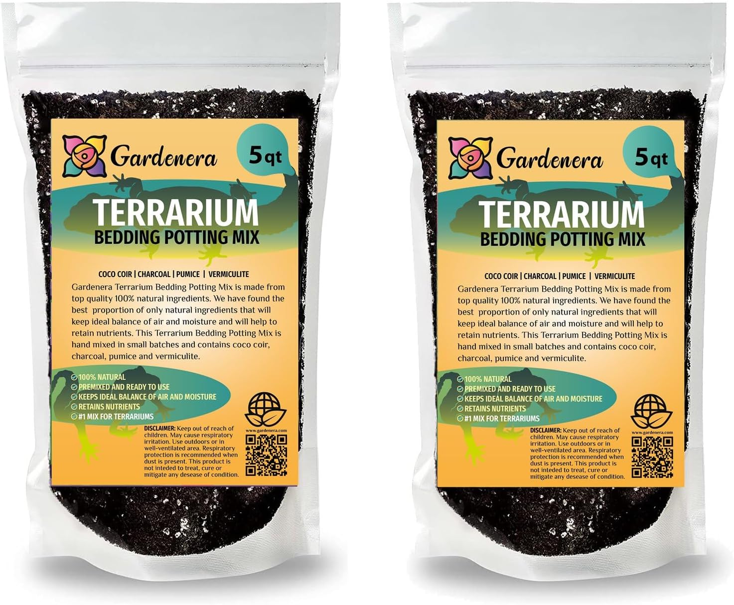 Elevate Your Terrariums with Gardenera Terrarium Potting Mix - Carefully Mixed Coco Coir, Charcoal, Pumice, and Vermiculite - 10 QUARTS