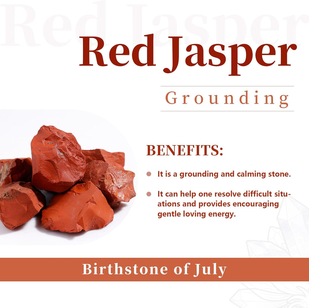 rockcloud Red Jasper Rune Stones Tumbled Engraved Lettering Crystal Set for Wicca Crystals Healing Chakra Reiki