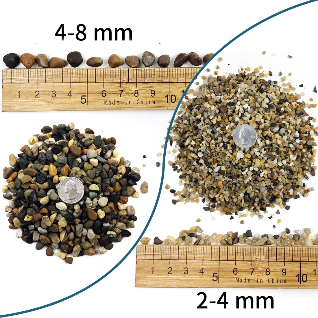 40LB Coarse Sand, Colored Rocks Pebbles, Quartz Sand for Cactus Bonsai, Succulent Plant Bonsai Paving, Vase Filling Decoration, Natural Sand for Fish Tank Decoration Paving(2-4mm)