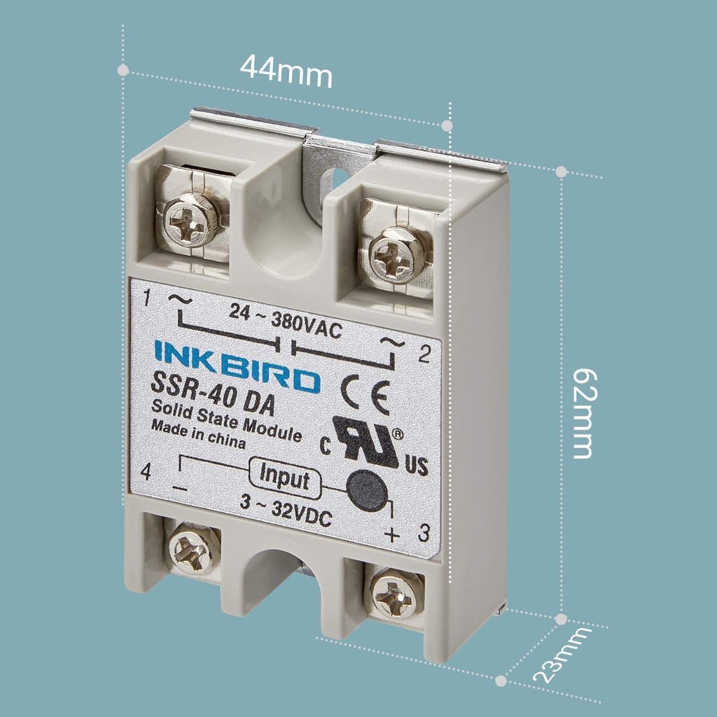 Inkbird PID Temperature Controller Kit, High Voltage 100ACV to 240ACV, Comes with SSR 40DA Solid State Relay, K Type Thermocouple, and White Heat Sink