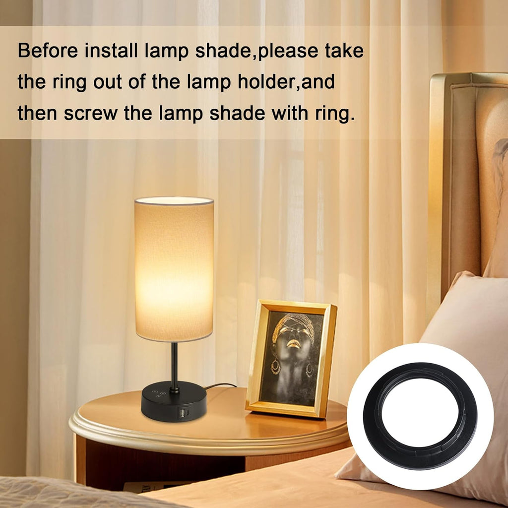 Unicozin Table Lamp,3 CCT 3000K/4500K/6500K & RGB Color Changing,Stepless Dimmable Touch Control Bedside Lamp for Reading,Ambience Nightstand Light for Home Decor Party,White Shade