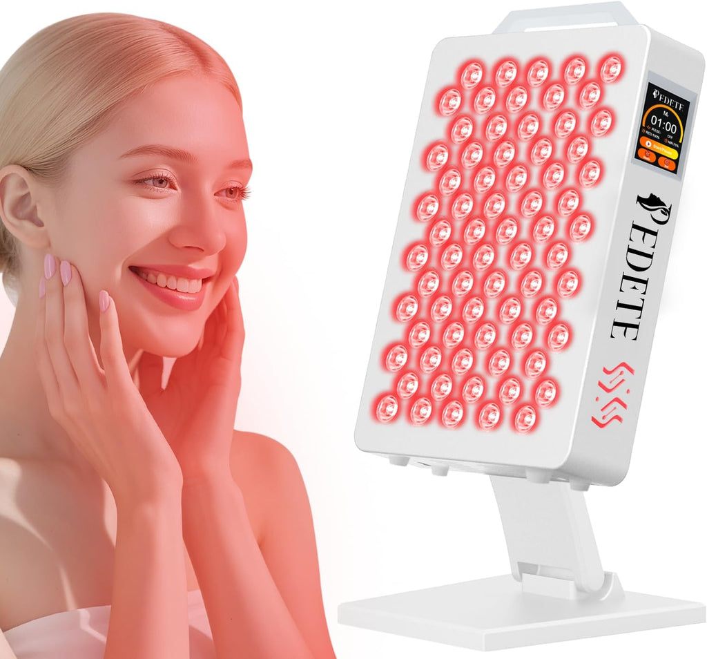 Red Light Therapy for Face and Body, 630nm 660nm 810nm 850nm and 940nm 5 Wavelengths Near Infrared Light Therapy Panel, 70 Dual Chip Beads Red Light Therapy Device for Skin Care, Sleep, Pain Relief.