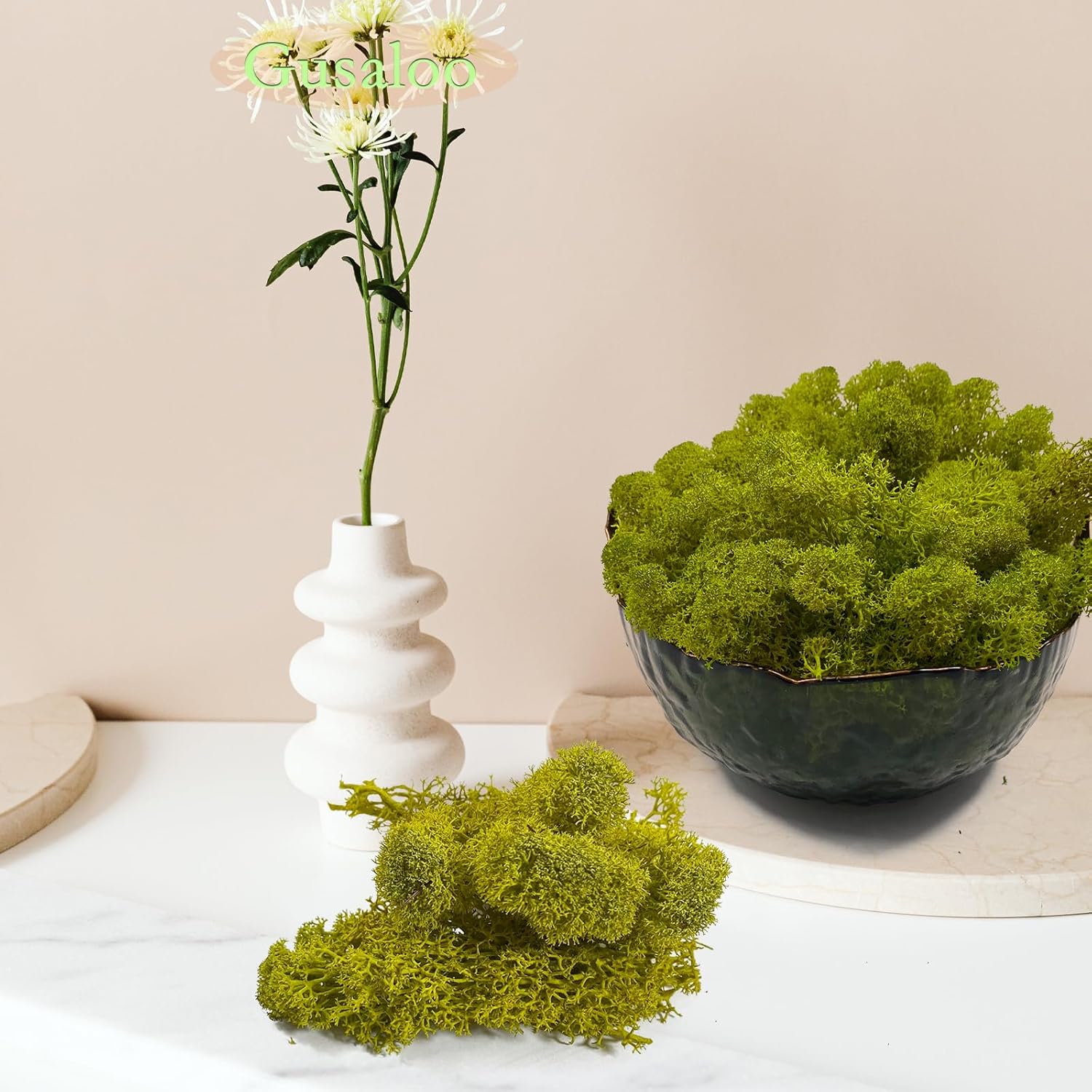 Preserved 1.1lb Moss Artificial Moss Natural Fresh Green Moss for Craft Handicraft Arts Floral Project Wall Decor Table Decor Wedding Centerpieces Garden Terrariums Decoration