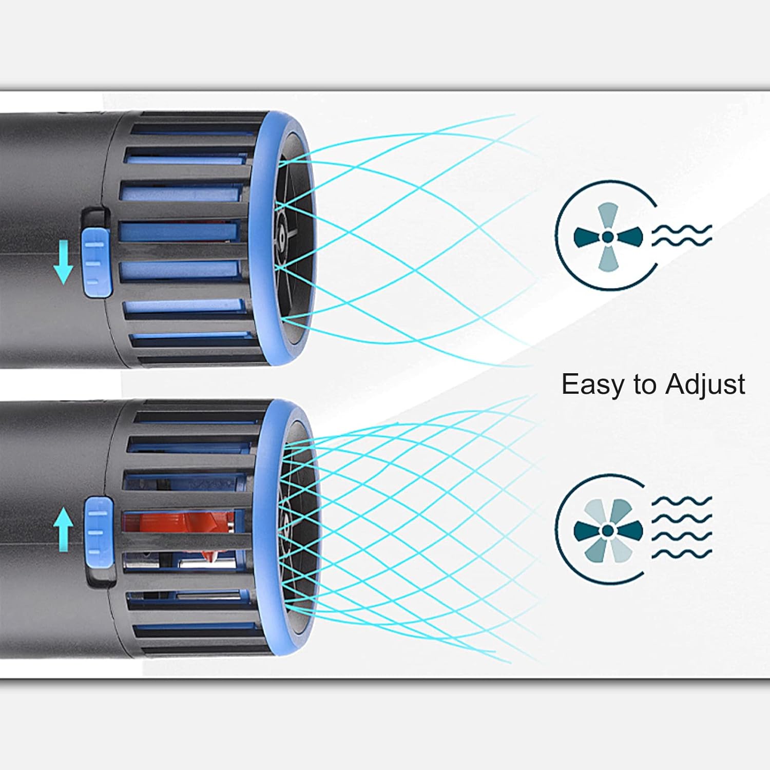 Carefree Fish Magnetic Aquarium Wave Maker 3W 800Gph for 5~20Gal Fish Tank Quiet and Strong Powerhead Submersible Water Circulation Pump for Freshwater and Saltwater