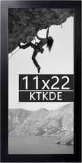 KTKDE 11x22 Newspaper Frame wooden Black with Polished Plexiglass,Poster Frame Studio Gallery Horizontal and Vertical Art Prints of The Walls