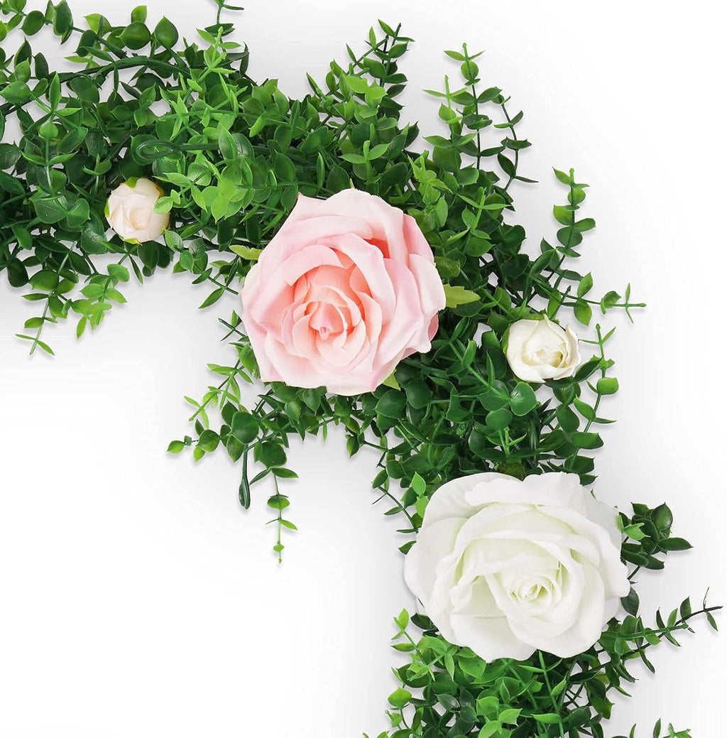 Artflower 3 Pack Artificial Eucalyptus Garland, 5.9Ft/pcs Faux Eucalyptus Vines Greenery Garland Fake Hanging Eucalyptus Leaves Plant Wedding Backdrop Arch Wall Table Party Festival Decor, Green