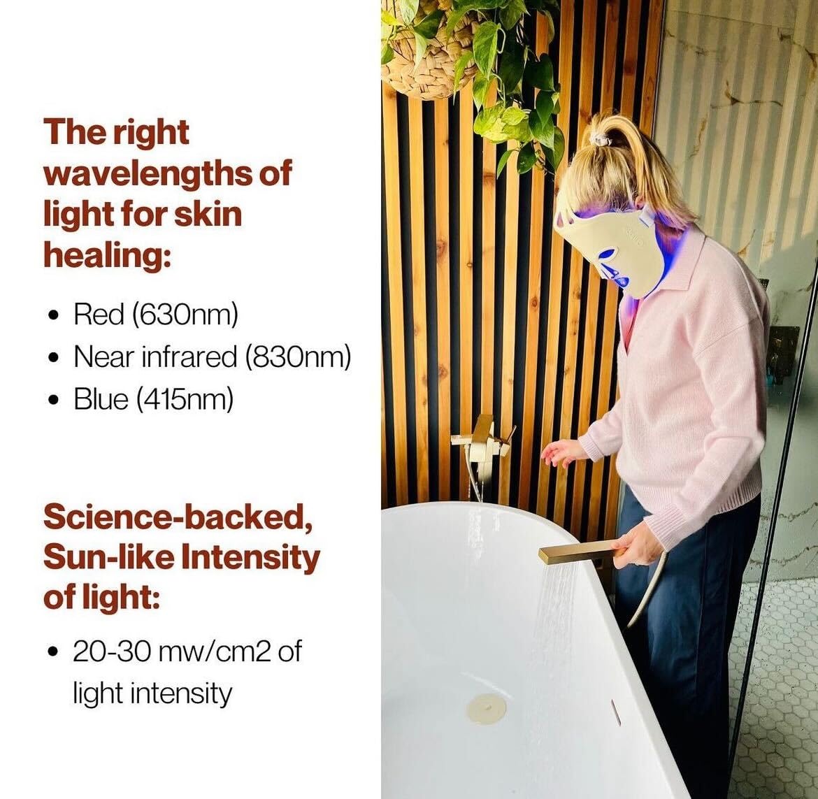 Fringe Red Light Face Mask, Both Red Light 660nm and Infrared Light 850nm for Rejuvenation & Blue Light 415nm for Blemishes, Beauty Mask, for Fine Lines and Wrinkles, 234 LED Lights