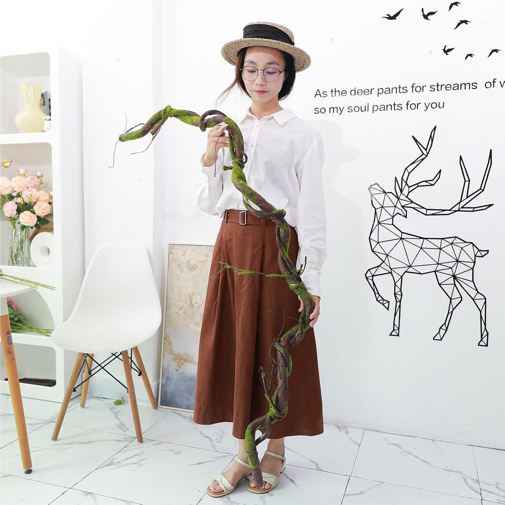 180cm/70.9inch Bendable Realistic Artificial Tree Branches Vines Wall Garden Hanging Plants Fake Rattan Twigs Trunk Cane for Room Wedding Home Habitat Front Door Halloween Wrap Decoration