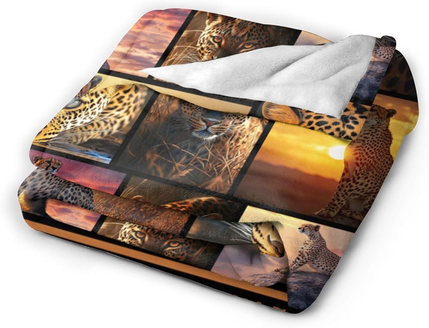 Cheetah Blanket Cheetahs Throw Blanket Flannel Stuff Merch Cozy Decor Fleece Plush Fuzzy Warm Soft Lightweight Bedding Gifts for Lover Girls Women Men Boy Couch Sofa 50"X40"