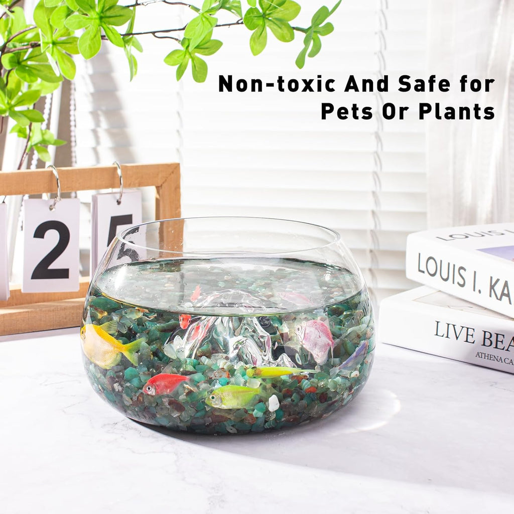 3 Lb Green Agate Crushed Stone Crystal Chips Bulk, Natural Polished Aquarium Stones Pebbles Irregular Decorative Rocks for Fish Tank, Vase Fillers, Succulent Plants Decor