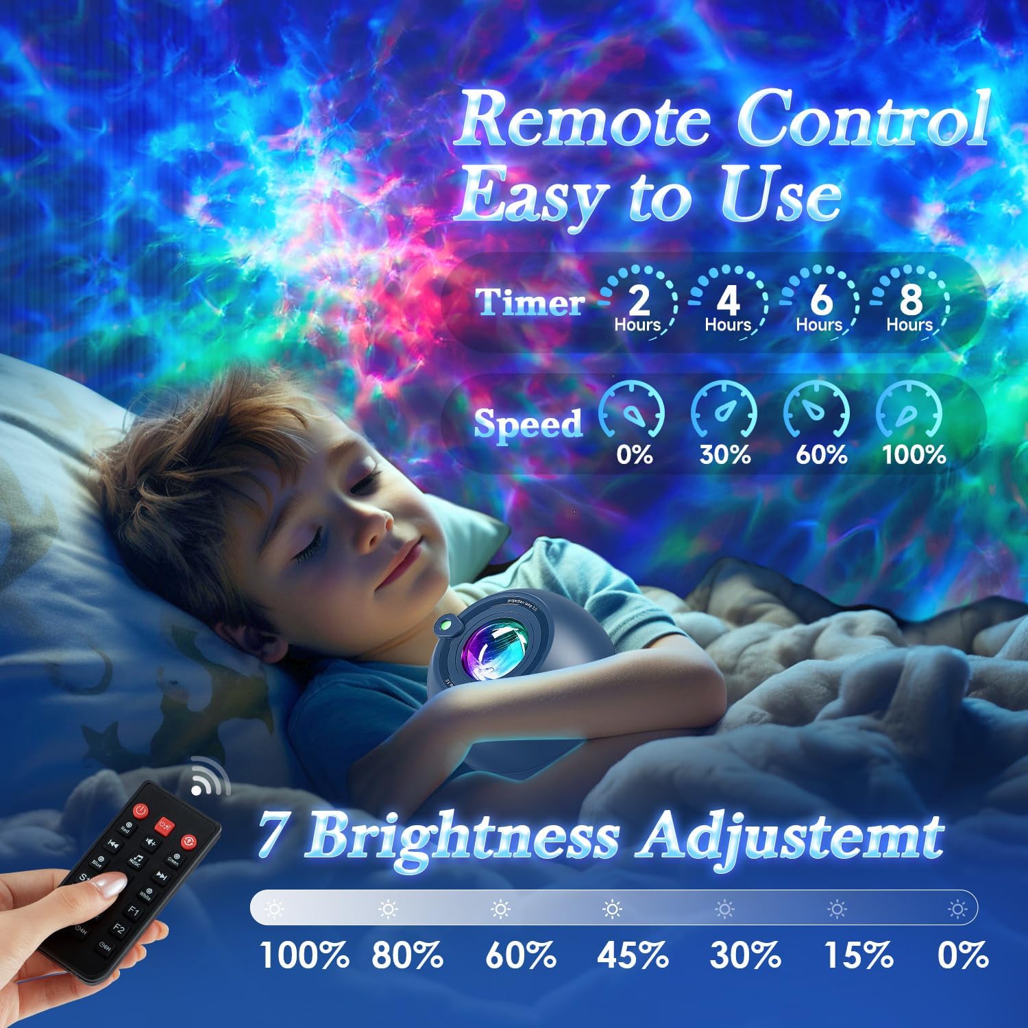 PIKOY INS Northern Lights Projector Star Projector Brown