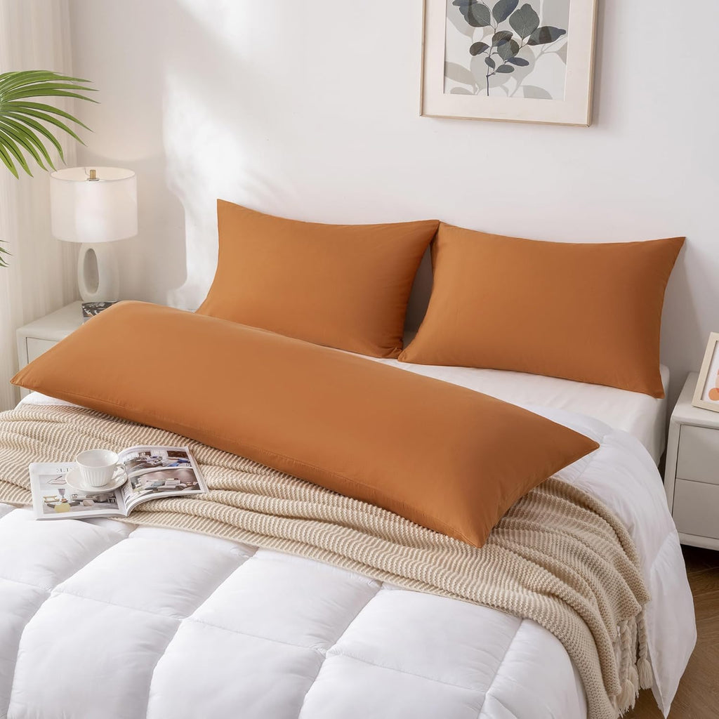 JELLYMONI Pillowcases Standard Set of 2 Cotton Envelope Pillow Covers Caramel 20×26in Bed Pillow Cases 100% Washed Cotton Soft Breathable (Pillows are not Included)