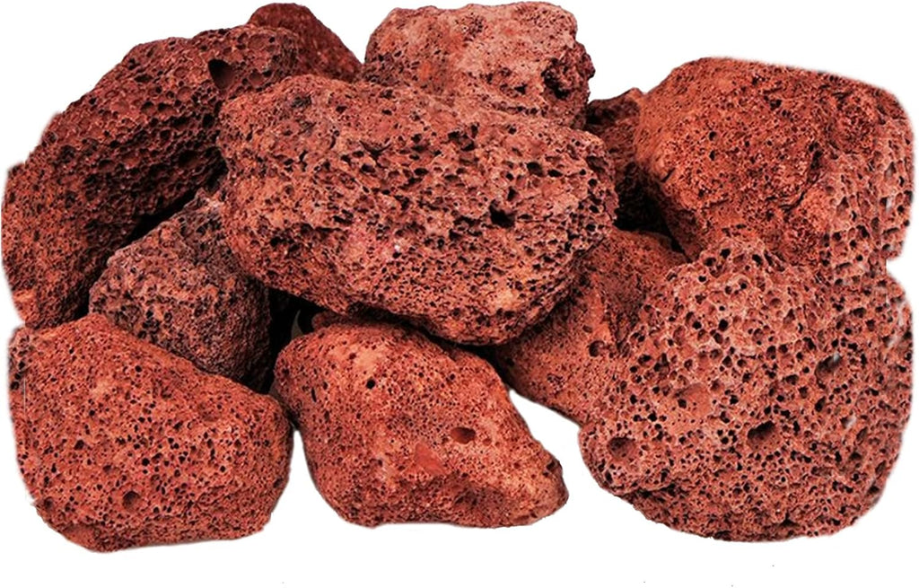 Tfwadmx Aquarium Red Lava Rock 10 Pack Fish Tank Volcanic Pumice Stones for Betta Fish Shrimp (1.96''-3.14'')