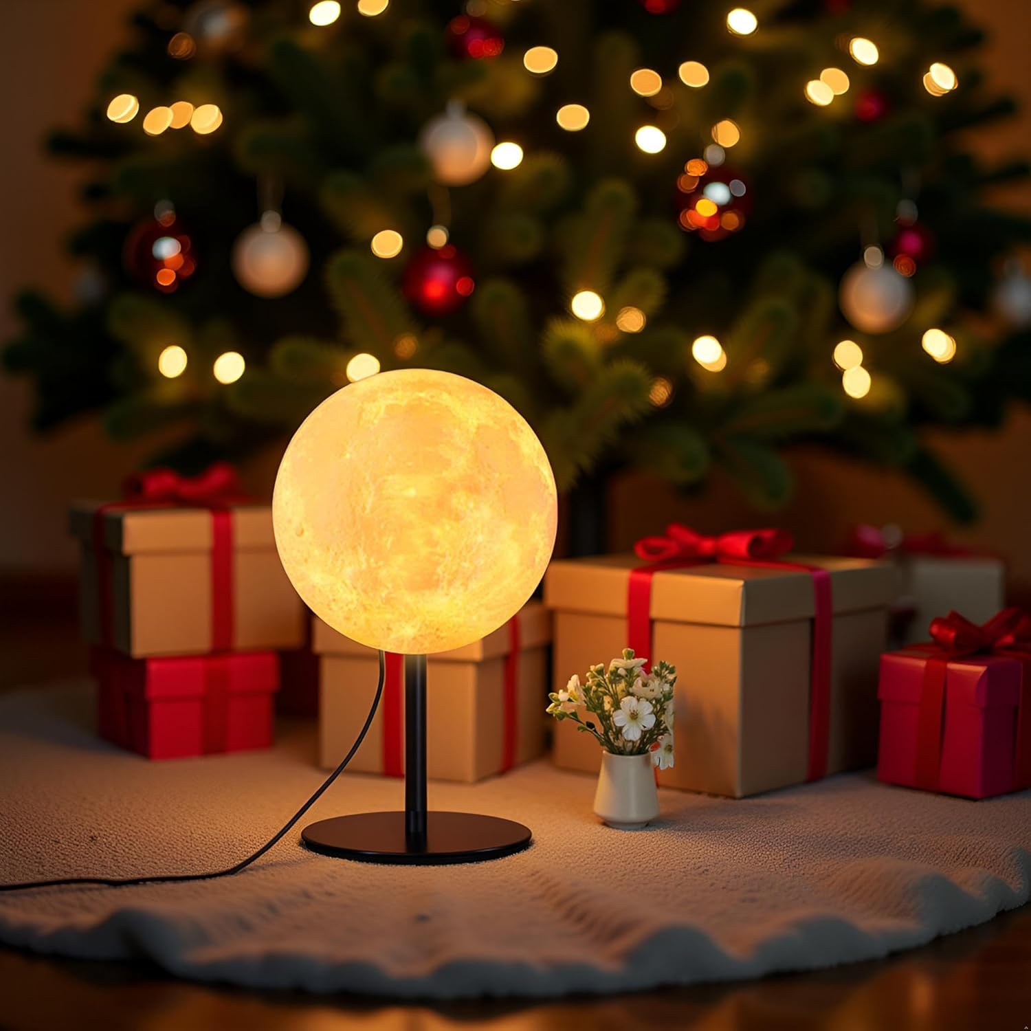 Moon Lamp Christmas Gifts for Kids Boys Girls Teens, Dimmable Small Table Lamp for Bedroom with 30 Modes, Night Light Bedside Lamps for Night Stands, Desk Lamp for Living Room, Office, Dorm, Kids Room