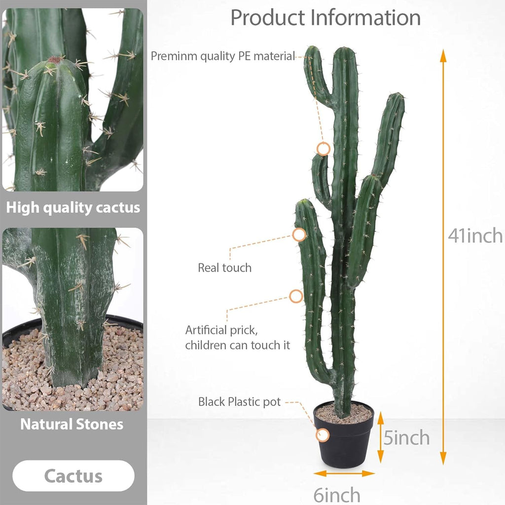 Artificial Cactus 41inch Faux Cacti Fake Saguaro Plants for Indoor Outdoor Home Office Garden Decor