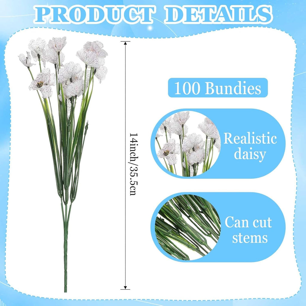 Lyrow 100 Bundles Violet Artificial Flowers, UV Resistant Faux Flowers Outdoor, Faux Silk Flowers, Fake Violet Flowers Bulk for Front Porch Hanging Garden Courtyard Farmhouse Home(Red, White)
