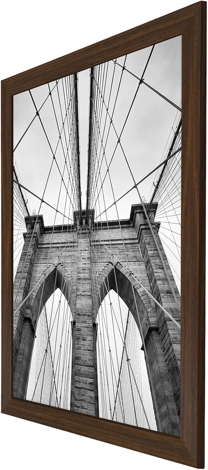 Americanflat 20x30 Poster Frame with Polished Plexiglass - Wide Picture Frames Made of Engineered Wood for Vertical or Horizontal Wall Display - Epic Collection - Walnut