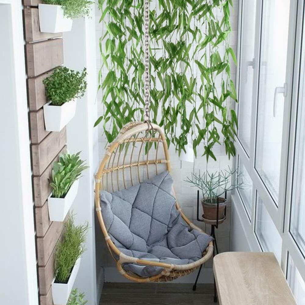 50pcs 300 ft Artificial Vine Greenery Garland for Room Decor Faux Willow Vines Wall Home Decor Aesthetic Silk Rattan Wicker Twig for Garden Wedding Windowsill Balcony Christmas Decorations