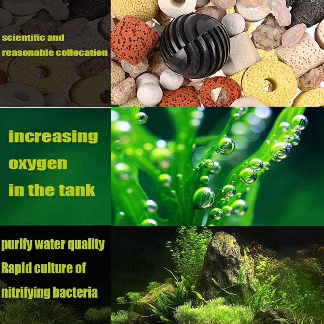 Hamiledyi 2 Pcs Aquarium Filter Media 12 in 1 Bio Balls Ceramic Rings Fish Tank Pond Biofilter Filter Media 1000 Grams with Mesh Bag