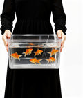 Geelin 1.5 Gallon Plastic Fish Tank Large Bowl Shatterproof with Crystal Clear Clarity for Terrarium, Flower Vase Centerpiece Gift for Fish Lovers(Square)