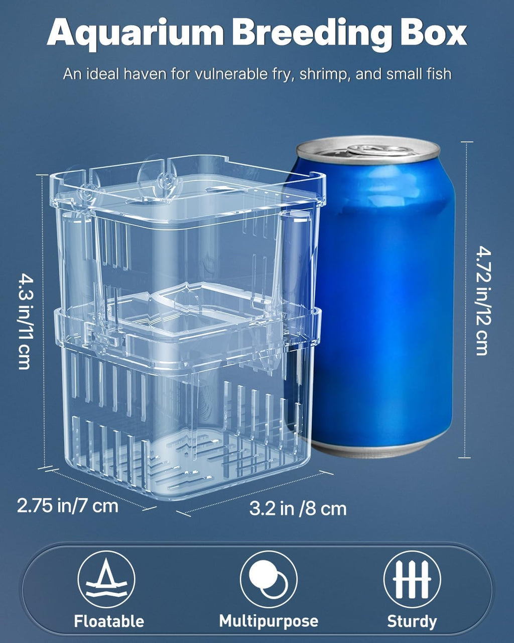 Pawfly Small Aquarium Fish Breeding Box for Fry Hatchery, Shrimp & Aggressive Fish Isolation