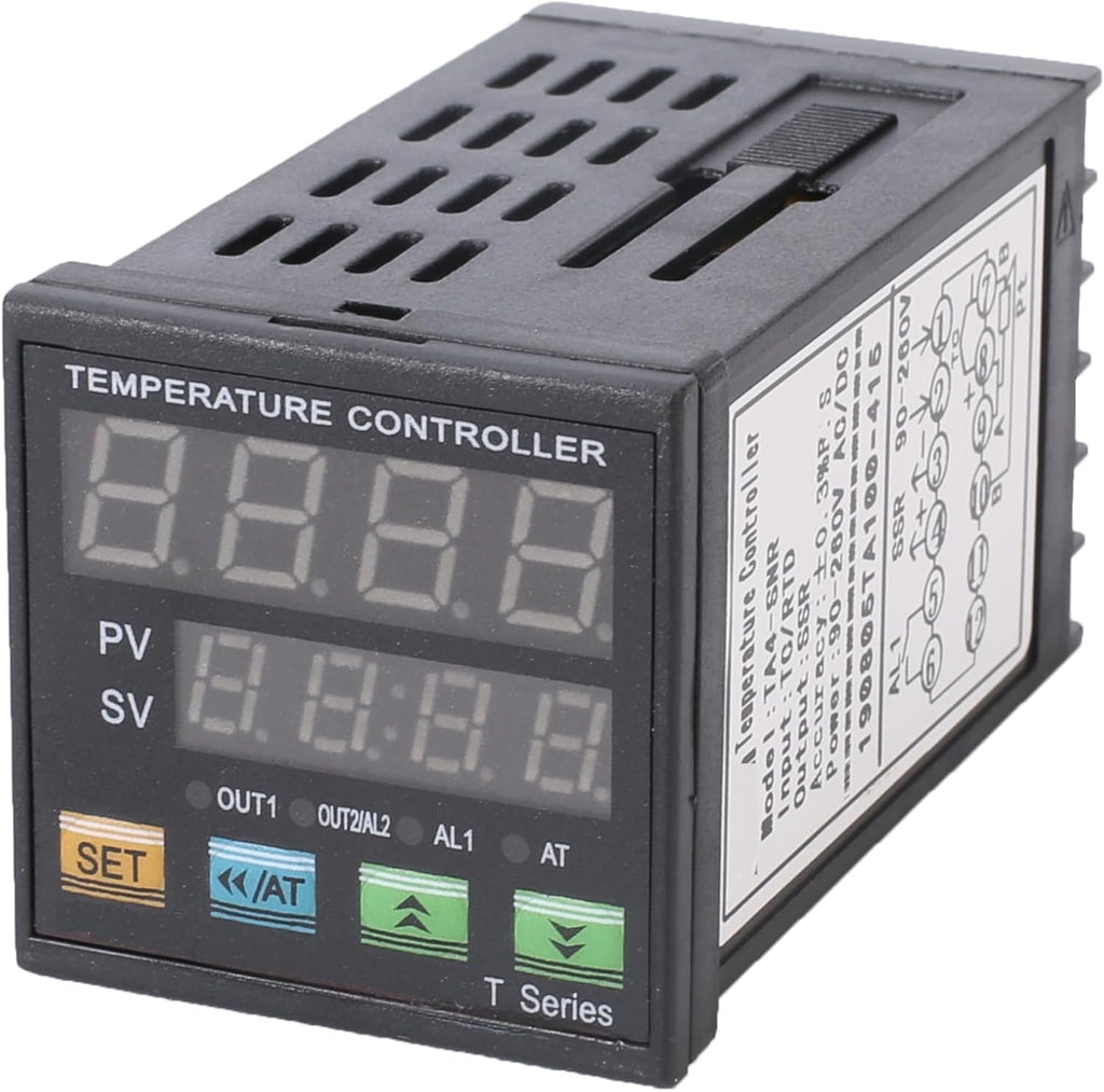 PID Temperature Controller Meter Indicator, Jaybva Digital Universal Thermostat C and Fahrenhe F Display SSR and Alarm Output 40A Solid State Relay and Thermocouple Probe Heat Sink Included