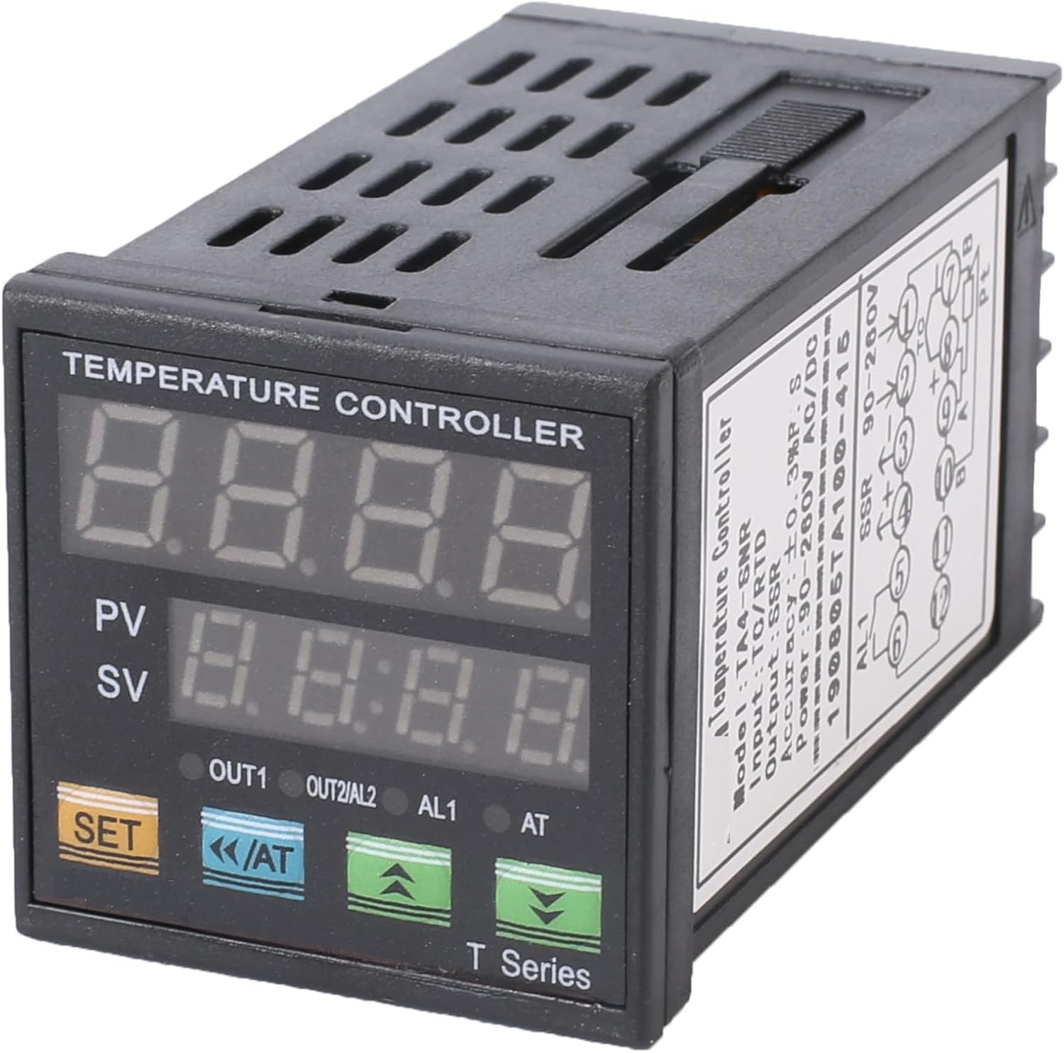 PID Temperature Controller Meter Indicator, Jaybva Digital Universal Thermostat C and Fahrenhe F Display SSR and Alarm Output 40A Solid State Relay and Thermocouple Probe Heat Sink Included