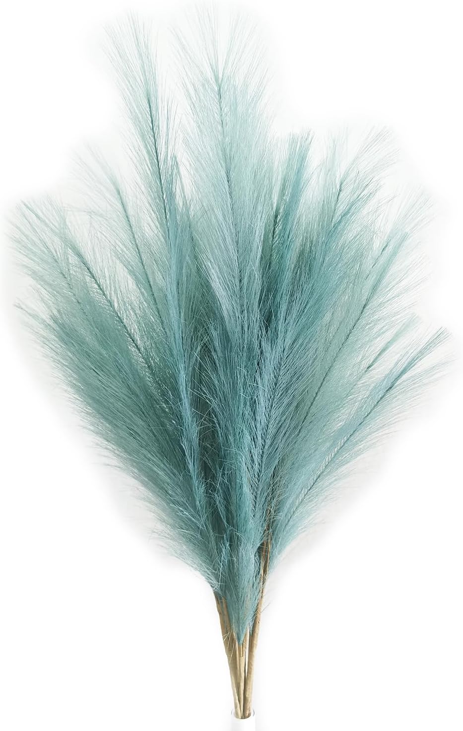 UiiziC Faux Pampas Grass Dried Fluffy 6pcs 35" Artificial Ascendant Grass for Vase Fillers Wedding Party Bouquets Home Hotel Centerpieces Decor (Turquoise)