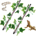 VCEPJH Reptile Climbing Branch Decor 2 Pcs Bendable Jungle Vine with Suction Cup Terrarium Plant Decoration for Gecko Bearded Dragons, Snake,Frogs, Chameleons Cage Accessories (V)