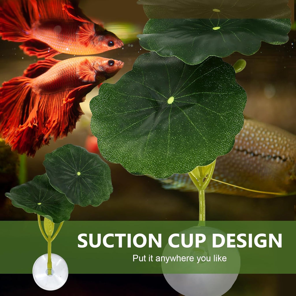 Betta Hammock & Fish Toys Set, 9pcs Betta Leaf Hammock Suction Cup Design Fish Tank Aquarium Decoration Fish Leaf Pad, Natural Habitat for Sleeping Resting Hiding Playing Breeding Spawn
