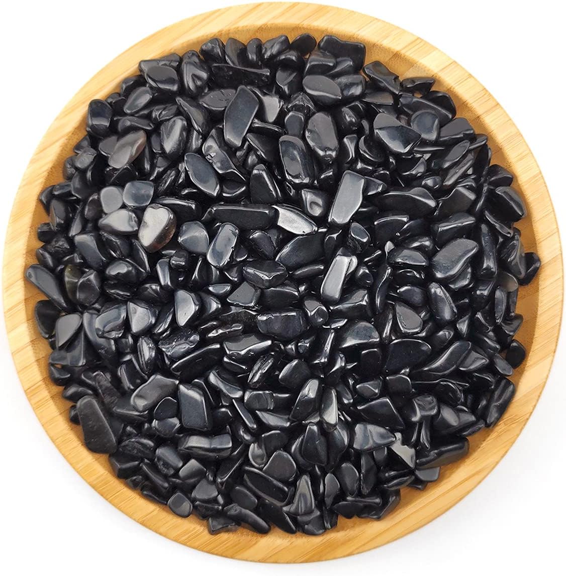 WAYBER 1 Lb/460g Black Obsidian Quartz Crystal Stones Irregular Decorative Rocks Aquarium Pebbles Gravels for Fish Turtle Tank/Succulent Plants/Air Plants Decoration (Fill 1 Cup)