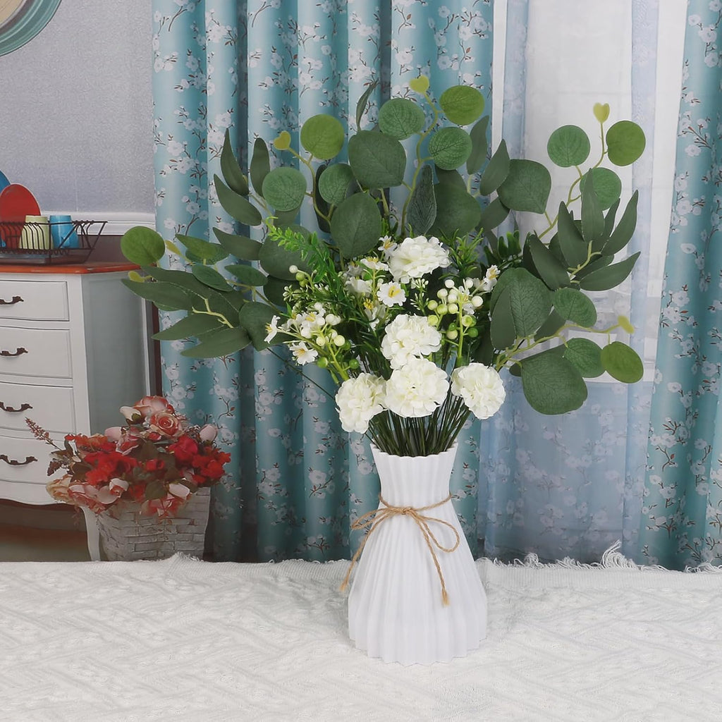 85pcs Artificial Greenery Stems Box Set with 10 Kinds Artificial Plants and Fake Flowers Used for New Wedding DIY Bouquet Flower Arrangement Dining Table Decor